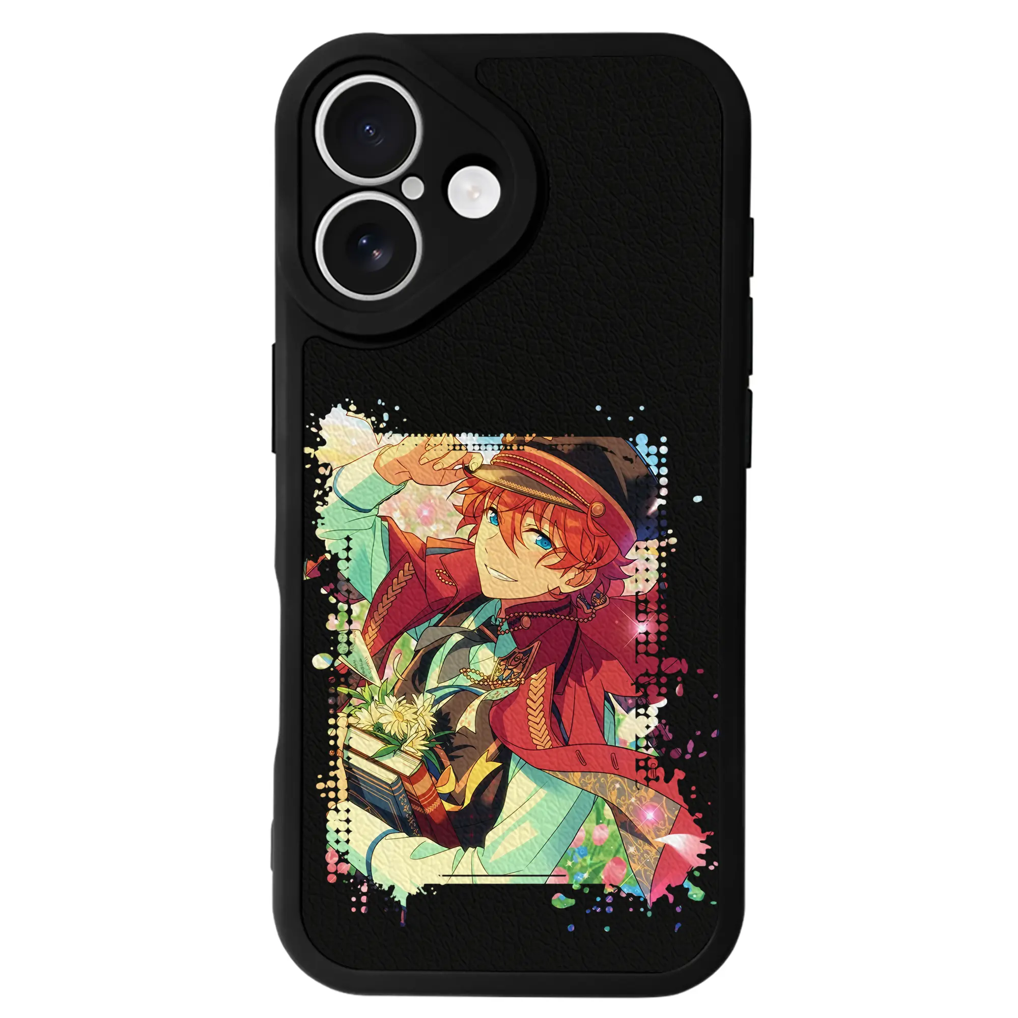 あんさん ぶる グッズ Trickstar 明星スバル - IPhone 16シリーズ対応 ・ シリコンスマホケース ・ レザー調 ・ 高精度フィット ・ 耐衝撃 ・ ワイヤレス充電対応 ・ 精密カット